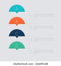 Vector colorful text box, trendy colors. Vector illustration can be used for workflow layout, diagram,  web design.