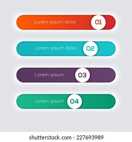 Vector colorful text box, trendy colors. Vector illustration can be used for workflow layout, diagram, number options, web design.