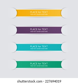 Vector colorful text box, trendy colors. Vector illustration can be used for workflow layout, diagram, number options, web design.