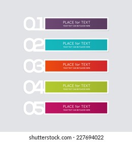 Vector colorful text box, trendy colors. Vector illustration can be used for workflow layout, diagram, number options, web design.