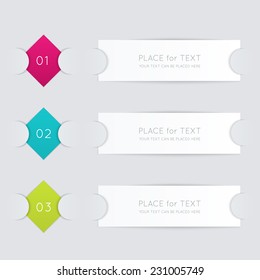 Vector colorful text box, trendy colors. Vector illustration can be used for workflow layout, diagram, web design.