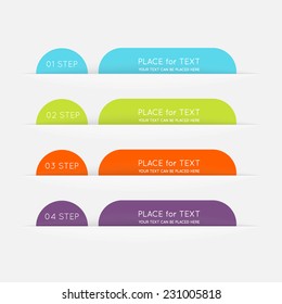 Vector colorful text box, trendy colors. Vector illustration can be used for workflow layout, diagram, web design.