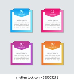 Vector colorful text box, trendy colors. Vector illustration can be used for workflow layout, diagram, number options, web design.