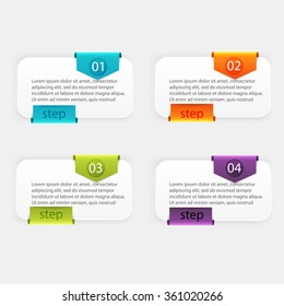 Vector colorful text box, trendy colors. Vector illustration can be used for workflow layout, diagram, web design.