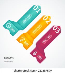 Vector colorful text boxes, infographics options banner 1 2 3 concept