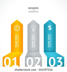 Vector colorful text boxes, infographics options banner 1 2 3 concept