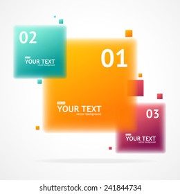 Vector colorful text boxes, infographics options banner 1 2 3 concept