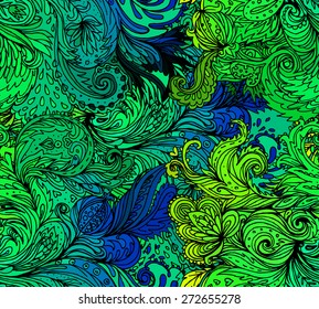 Vector colorful  texture with abstract flowers isolated on white 