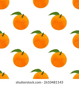 Vector Colorful Textured Background with Illustration of Orange Fruit Isolated on White Background
