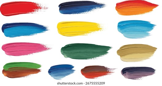 Coleção de traçados de pincel texturizado colorido de vetor 