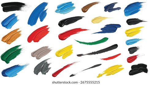 Vector Colorido Textured Pincel Pinceladas Colección 
