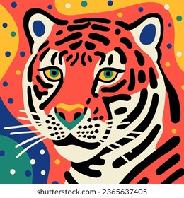 Vector colorful tiger illustration artwork