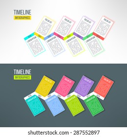 Vector colorful timeline template infographic suitable for business presentations, reports, statistic layout.