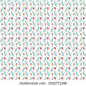 vector colorful tiny blossom flower repetition seamless pattern 