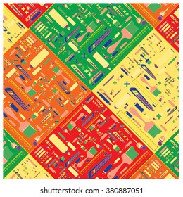 Vector colorful tools pattern
