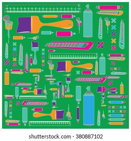 Vector colorful tools pattern