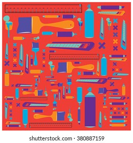 Vector colorful tools pattern