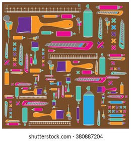 Vector colorful tools pattern