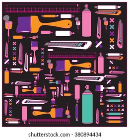 Vector colorful tools pattern 