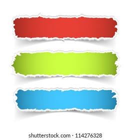 Vector colorful torn paper banner set