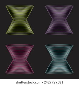 vector colorful tornado wireframe shapes