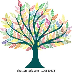 Vector colorful  tree