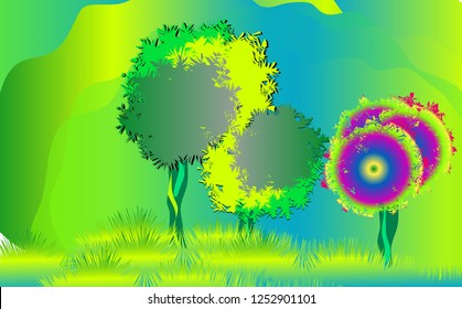 Vector colorful  tree image background 