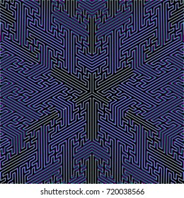vector colorful triangle anaglif design hinduism swastika ornament black decoration background