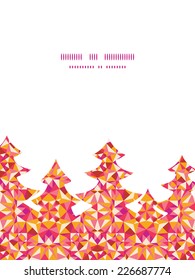 Vector colorful triangle texture Christmas tree silhouette pattern frame card template