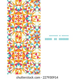 Vector colorful triangle texture vertical frame seamless pattern background