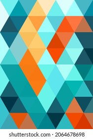 Vector colorful triangular mosaic pattern. Abstract geometric polygonal background.
