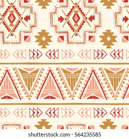 Vector Colorful Tribal Ethnic Seamless Pattern