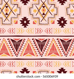 Vector colorful tribal ethnic seamless pattern