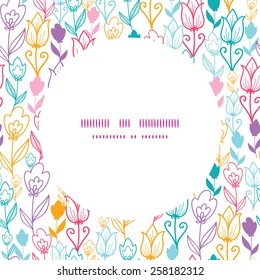 Vector colorful tulip flowers frame seamless pattern background