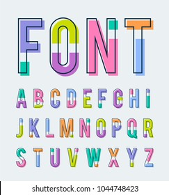 Vector of colorful uppercase alphabet, font design, typographic.
