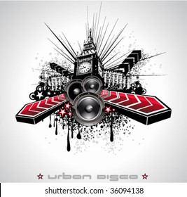 VECTOR Colorful Urban Music Background for Disco flyers