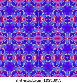 vector colorful various shapes vibrant futuristic high detailed abstract geometric background kaleidoscopic seamless pattern
