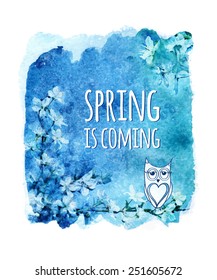 Vector colorful watercolor background. Abstract grunge banners. Bright green and blue spring modern design template with place for your text. Frame from watercolor stains. Brush stroke element.