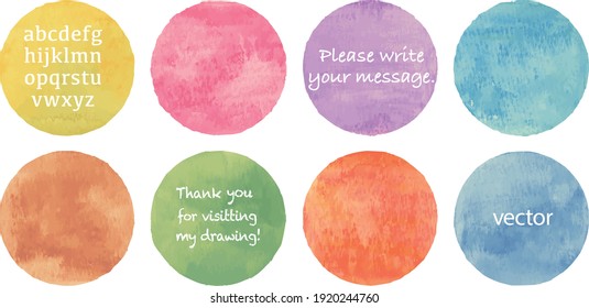Vector colorful watercolor circle set