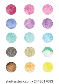 Elementos de diseño de acuarela de colores vectoriales dibujados a mano con sal. Fondo de textura, degradado de ilustración abstracta aislado sobre fondo blanco