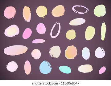 Vector colorful watercolor dots set. Colorful watercolor art hand painted circle