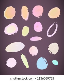 Vector colorful watercolor dots set. Colorful watercolor art hand painted circle