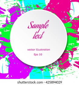 Vector colorful watercolor frame with copyspace for your text