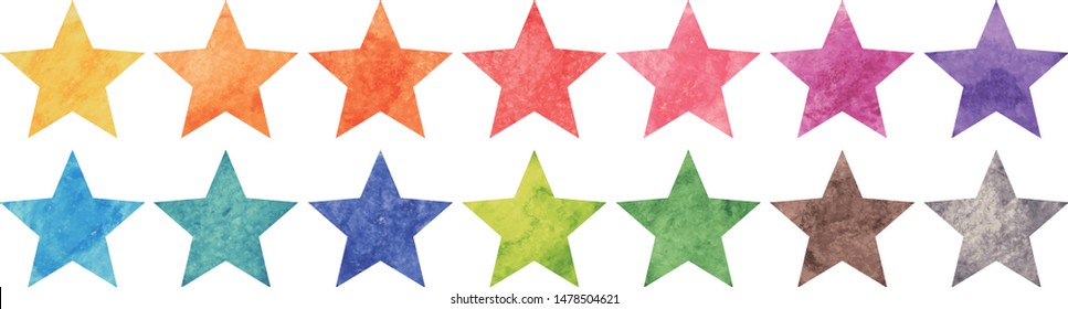 Vector colorful watercolor painting star