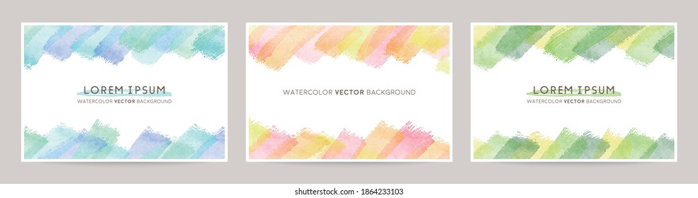 VECTOR colorful watercolor striped strokes background