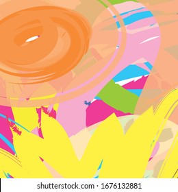 vector colorful watercolour paint brush and strokes, splash for poster, brochures, flyers, banner, wallpaper, poster. freehand composition 