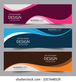Vector colorful wave banner web header design Abstract geometric shape. Can be adapt to Brochure, Annual Report, Magazine, Poster, Corporate Presentation web header.