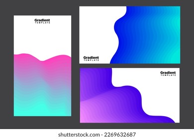 Vector colorful wave geometric shape with color gradation for banner and brochure design with black blank space