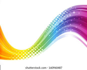 vector colorful wave with grunge vector illustration