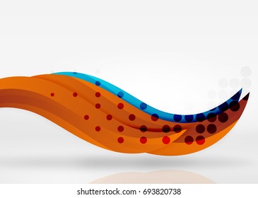 Vector colorful wave lines in white and grey 3d space. Abstract background for your message, vector illustration - business or technology presentation wallpaper